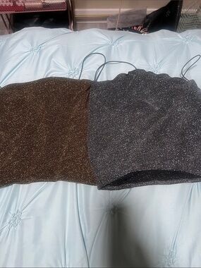 H&M Sparkle Crop Tops in Gold and Silver